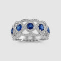 White Gold Blue Openwork Micro Pavé Multi Stone Ring view 2