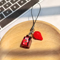 Strawberry Jam Jar Fruit Resin Phone Strap Dual Charm view 1