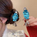 Shell Disc Scale Fish Duckbill Hair Clip Pearl Tone view 4