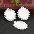 Ornate Oval Pendant Bezel Trays in Seven Finish Styles view 12