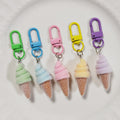 Flocked Soft Serve Ice Cream Cone Keychains 5 Colors view 5