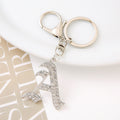 Silver Rhinestone Letter Keychain Initial Metal Bag Charm view 6