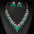 Black Silver Tone Lock Crystal Four Designs Metal Necklace and Earring Set view 8