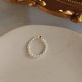 Gold Bead White Pearl Stretch Beaded Ring One Sold Style view 6