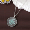 Seven Design Silver Tone Round Resin Pressed Flower Pendant Necklaces view 12