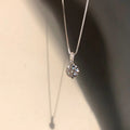 Prong-Set Round Clear Solitaire Necklace In Gold And Silver Tones view 4