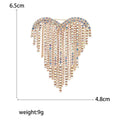 Crystal Heart Fringe Brooch in Six Jeweled Color Finishes view 9