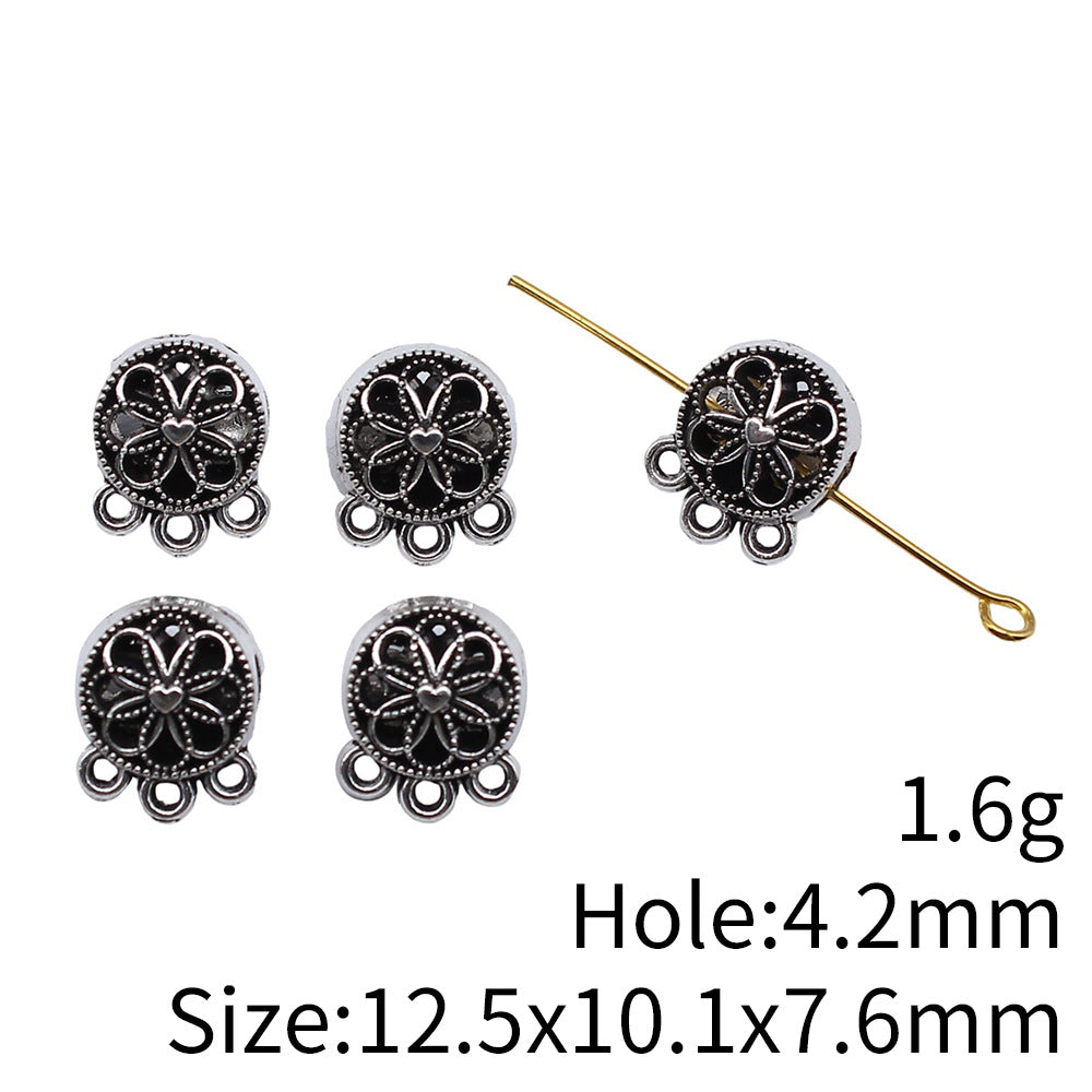 12.5x10.1x7.6mm 1.6g Antique Silver Zinc Alloy Dreamcatcher Large Hole Bail Beads for DIY Jewelry Making