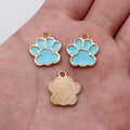 Gold Tone Paw Print Enamel Charms in Four Pastel Colors view 6