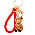 Seated Jeweled Bear Keychains with Color-Coordinated Braided Loops view 5