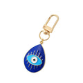 Gold and Silver Tone Enamel Teardrop Evil Eye Clip Keychains in Four Designs view 5