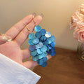 Shell Sequin Cascade Hook Earrings in Pink and Blue view 7