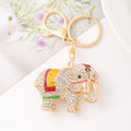 Rhinestone Enamel Elephant Keychain Gold Clasp Three Colors view 6