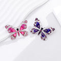Purple Butterfly Crystal Two Designs Metal Brooch Pin view 5