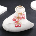 Three Pink Butterfly Cluster Keychain with Metal Hardware view 1