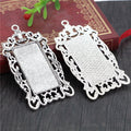 Ornate Rectangular Pendant Trays in Silver and Bronze Tones view 2