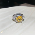 Silver Open Large CZ Cocktail Rings Seven Color Styles view 6
