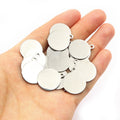 Polished Silver Tone Round Disc Tags with Hanging Holes view 4