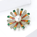 Enamel Sunburst Pearl Brooch for Jackets Scarves and Coats view 3