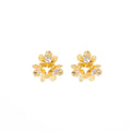 Gold and Silver Clear Petal Cluster Flower Stud Earrings view 5