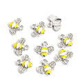 Enamel-Look And Crystal-Accented Silver Gold Bee Alloy Charms in 14 Styles view 4