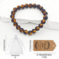 Amber Brown Round Bead Stretch Bracelet Glass Retro Style view 4
