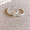 Smooth Chunky Hoop Earrings in Gold and Silver Tones view 6