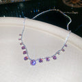 Round Crystal Station Necklace in Nine Color Variations view 12