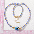 Gold Tone Seed Bead Glass Evil Eye Choker Necklaces view 5
