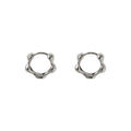 Silver Tone Irregular Wave Huggie Hoop Ear Buckles view 5
