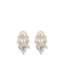 Pearl Look Floral Cluster Small Stud Earrings in Two Finishes view 5