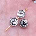 8x8mm 0.81g Antique Silver Zinc Alloy Tai Chi Loose Metal Beads for Bracelet Necklace DIY Jewelry Making