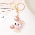 Rhinestone Ocean Animal Keychain Metal Crab Dolphin Charm view 3