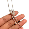 Faux Pearl and Crystal Linear Pendant Necklace with Crystal Accents view 5