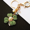Pearl Crystal Clover Keychains with Fortune Cords and Loose Heart Loops view 6