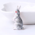 Textured Rabbit Brooch With Red Crystal Eye for Jackets Scarves and Coats view 6