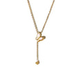 Gold Tone White Pearlescent Butterfly And Heart Lariat Necklace view 5