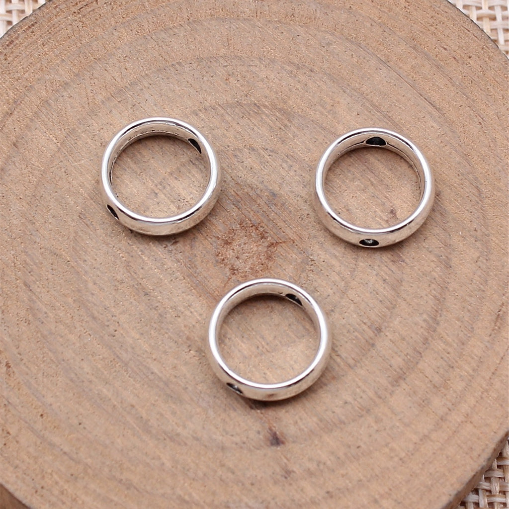 11x11x3mm 0.8g Zinc Alloy Round Perforated Loose Metal Beads for Bracelet Necklace Making