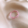 Three Mixed Beaded Rings In Pink Lavender Green Blue And White view 6