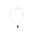 Wood Mushroom Pendant Silver Chain Pearl Crystal Necklace view 5