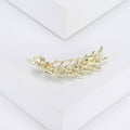 Pearl Wheat Sprig Brooch In 4 Styles With Polished Metal And Decorative Details view 4