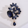 Crystal Leaf Cluster Drop Brooch Gold Tone Four Colors view 9
