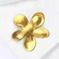 Polished Five Petal Sculptural Flower Brooch in Two Tones view 3
