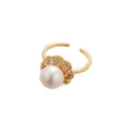 Pearl Flower Bow Twist Open Rings Gold Silver 3 Styles view 5