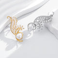 Gold and Silver Wing Pearl Look Metal Brooch Pin Pair view 5