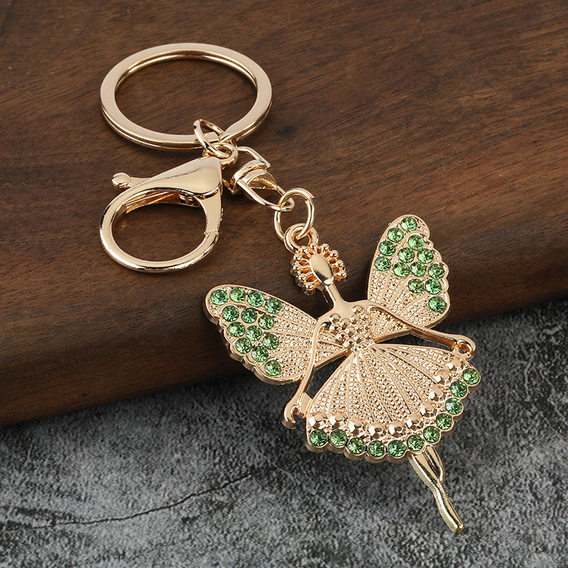 Cute Angel Girl Rhinestone Keychain for Bag Charm and Gift Accessory
