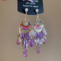 Ornate Crystal Chandelier Earrings In Four Color Designs view 7