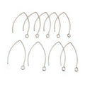 Long V-Shaped Earring Hooks in Gold and Steel Sizes view 7