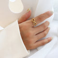 Infinity Figure Eight Open Band Ring Gold Steel Metal Finish view 4