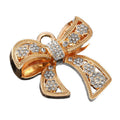 Pave Rhinestone Bow Charm Pendant Gold Tone Two Colors view 5